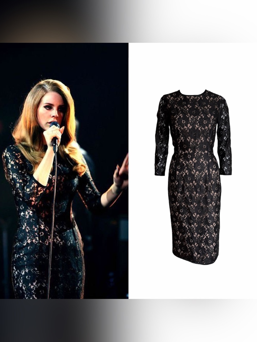Lace Sheath Midi Dress As Seen On Lana Del Rey